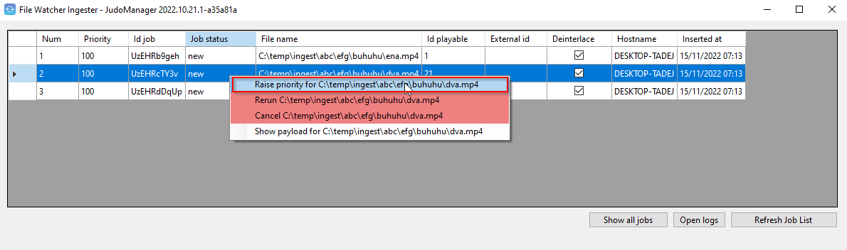 Raise priority of a job